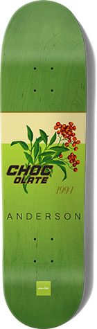 CHOCOLATE ANDERSON VINTAGE BURN SHAPED DECK 8.50