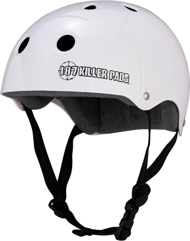 187 PRO SKATE HELMET  W/ SWEATSAVER LINER WHITE GLOSS L