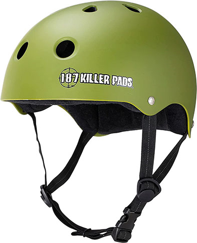 187 PRO SKATE HELMET  W/ SWEATSAVER LINER ARMY GREEN MATTE L