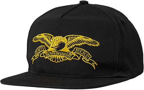 ANTI-HERO BASIC EAGLE SNAPBACK HAT BLACK/MUSTARD
