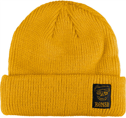 BONES BLACK & GOLD BEANIE GOLD