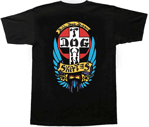 DOGTOWN OG BULL DOG BLUE WINGS BLACK SS L