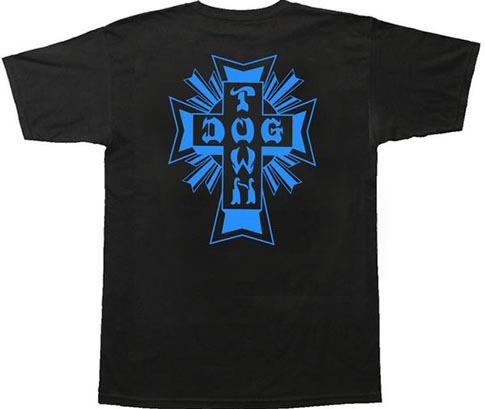 DOGTOWN CROSS LOGO BLACK/BLUE SS M